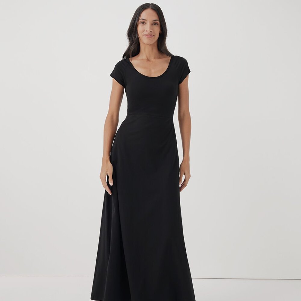 Fit & Flare Crossback Maxi Dress